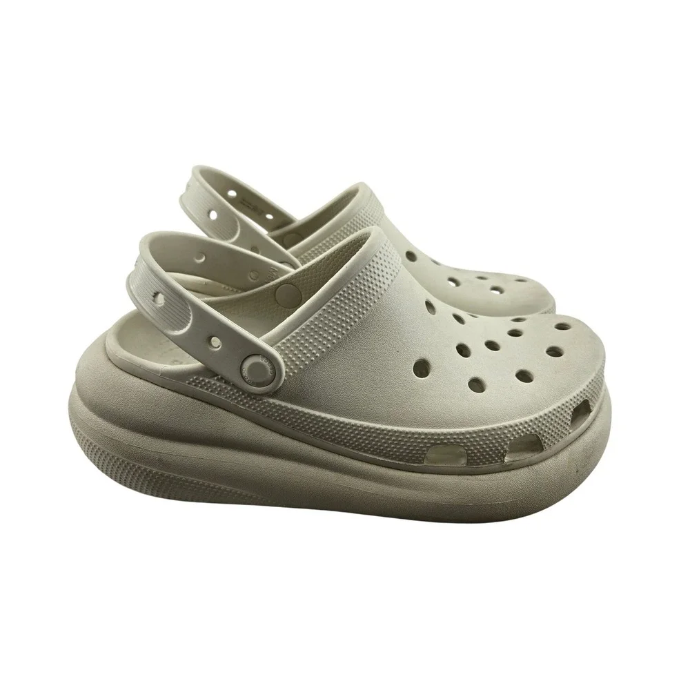 Crocs Classic Crush Clog Bone Men 8 Women 10‎ Platform Chunky Sole Sandal 207521